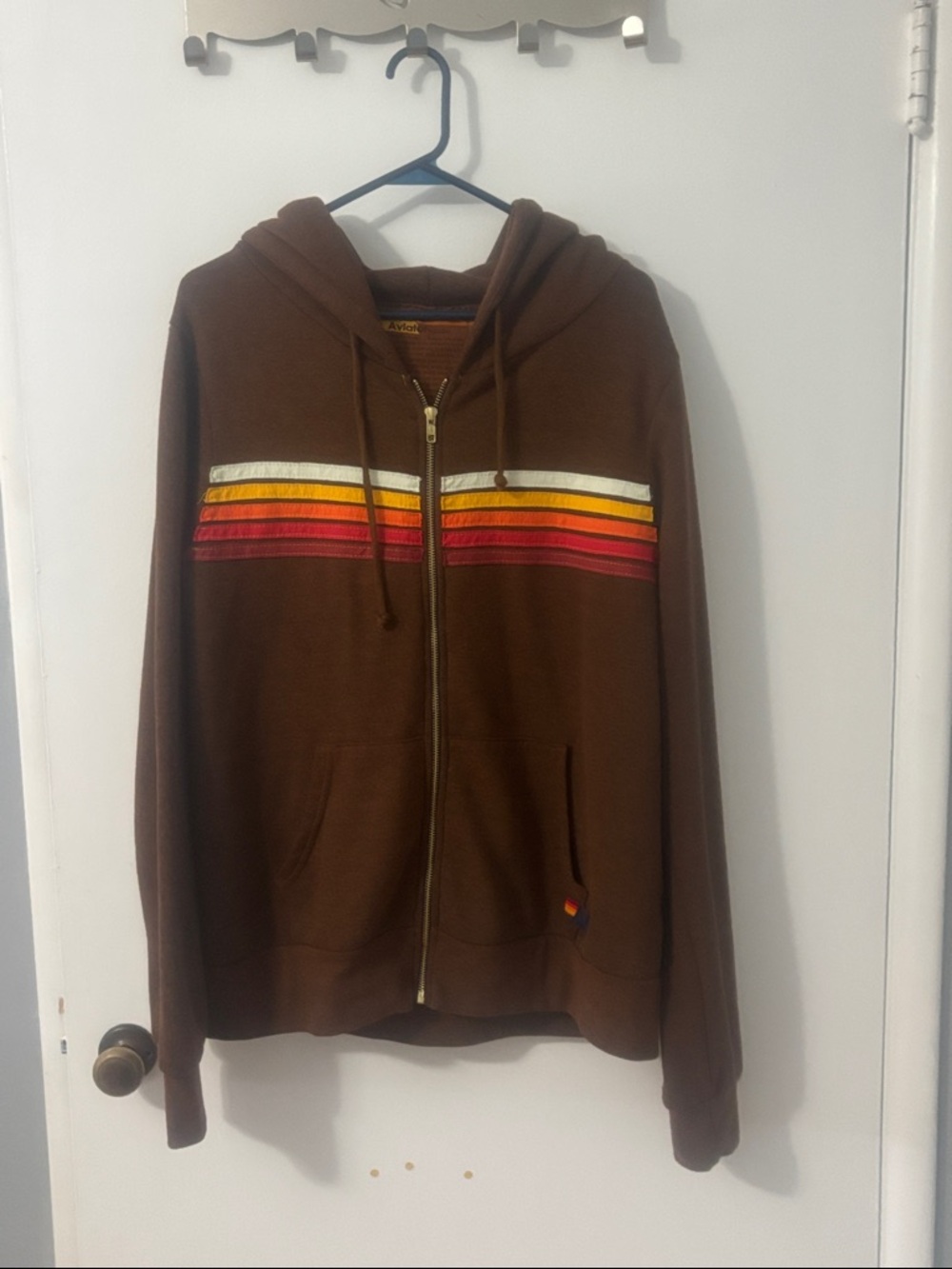 Aviator Nation 5 Stripe Hoodie Unisex Large Like New